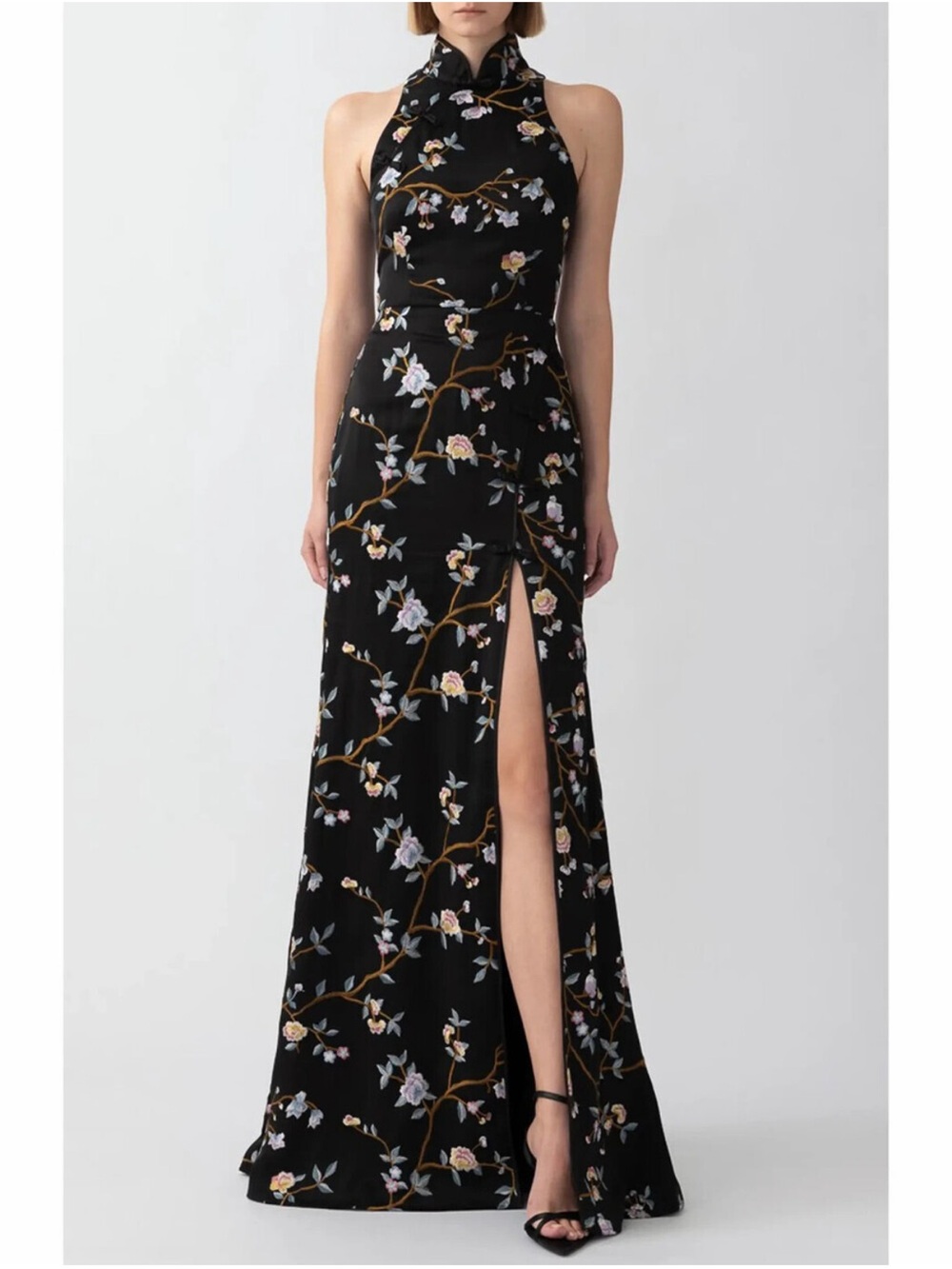 SAU LEE Ariana Embroidered Floral Satin Gown - Picture 3 of 8